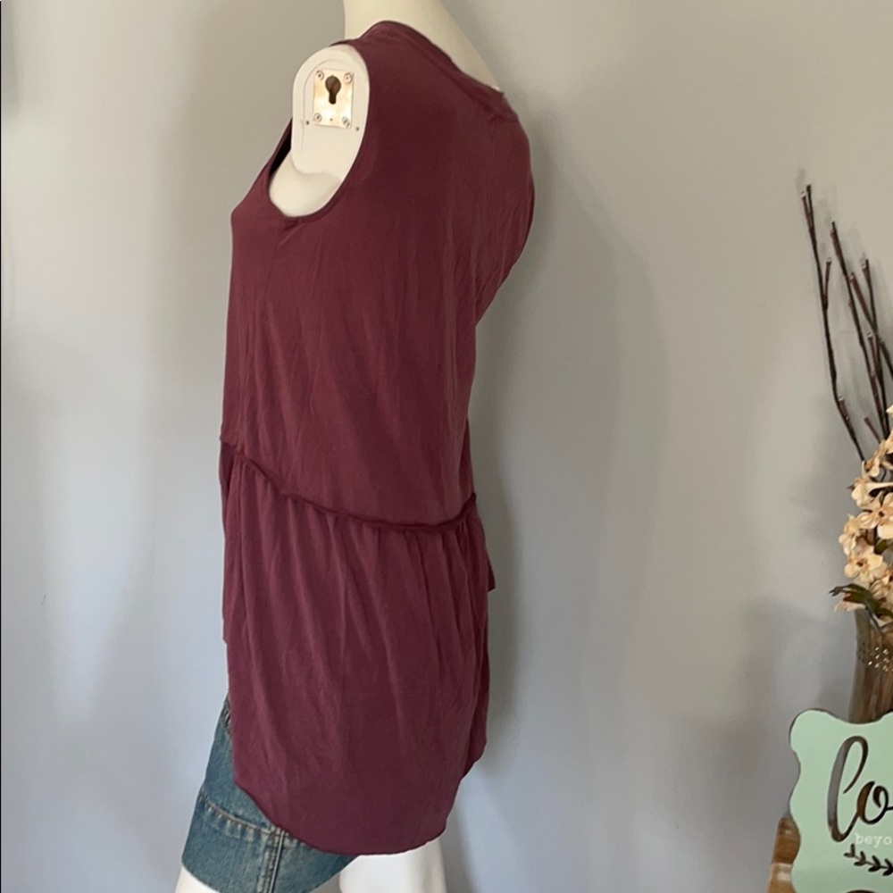 Mote burgandy hi-low sleeveless super soft, Medium - Picture 5 of 5